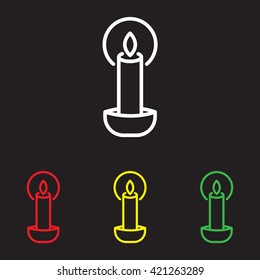 Web line icon. Candle