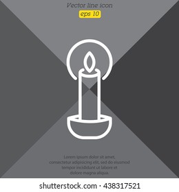 Web line icon. Candle