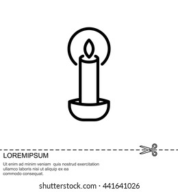 Web line icon. Candle