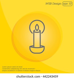 Web line icon. Candle