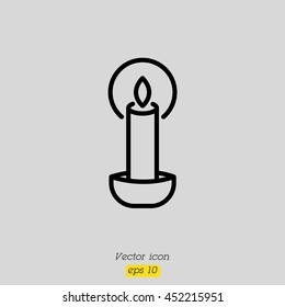 Web line icon. Candle