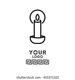 Web line icon. Candle