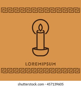 Web line icon. Candle