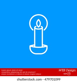 Web line icon. Candle