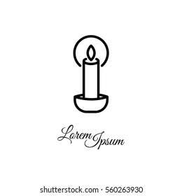 Web line icon. Candle