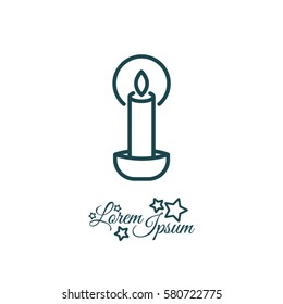 Web line icon. Candle