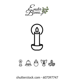 Web line icon. Candle
