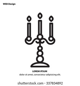 Web line icon. Candlestick.