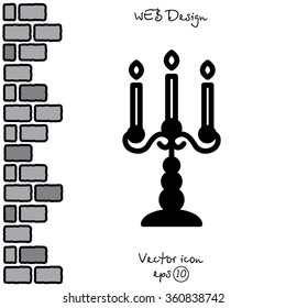 Web line icon. Candlestick.
