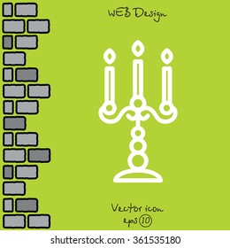 Web line icon. Candlestick.
