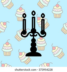 Web line icon. Candlestick.