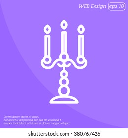 Web line icon. Candlestick.