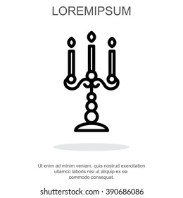 Web line icon. Candlestick.