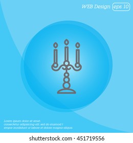 Web line icon. Candlestick.