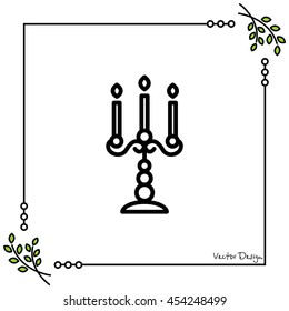 Web line icon. Candlestick.
