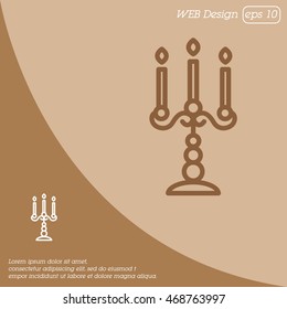 Web line icon. Candlestick.
