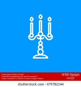 Web line icon. Candlestick.