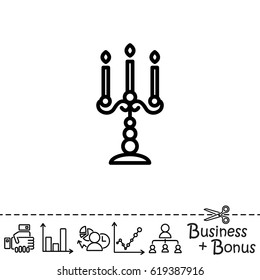Web line icon. Candlestick.