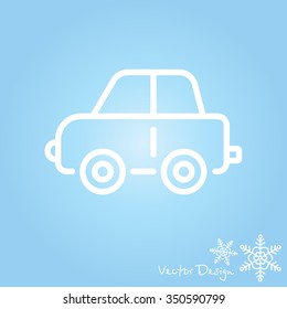 Web line icon. Car, children's toy