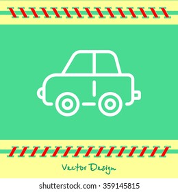 Web line icon. Car, children's toy