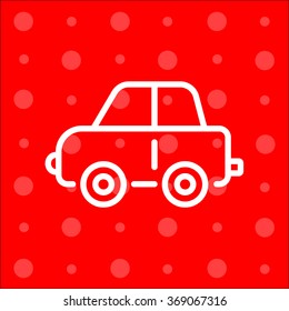 Web line icon. Car, children's toy