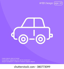Web line icon. Car, children's toy