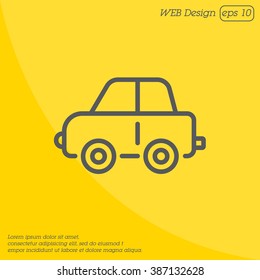 Web line icon. Car, children's toy