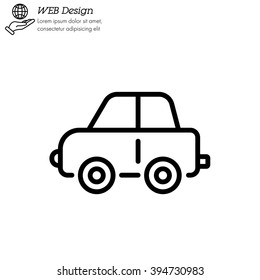 Web line icon. Car, children's toy