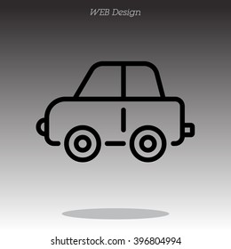 Web line icon. Car, children's toy