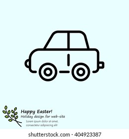 Web line icon. Car, children's toy