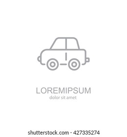 Web line icon. Car, children's toy