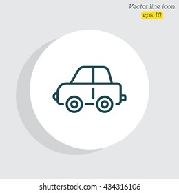 Web line icon. Car, children's toy