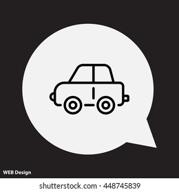 Web line icon. Car, children's toy