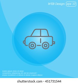 Web line icon. Car, children's toy