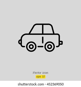 Web line icon. Car, children's toy