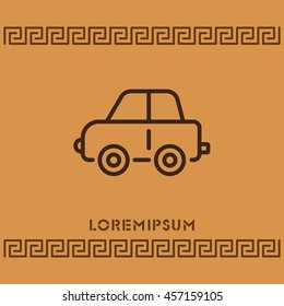Web line icon. Car, children's toy