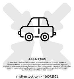 Web line icon. Car, children's toy