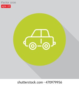 Web line icon. Car, children's toy