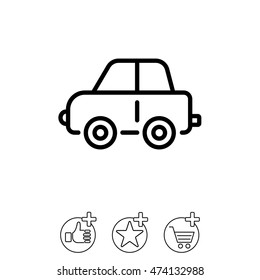 Web line icon. Car, children's toy