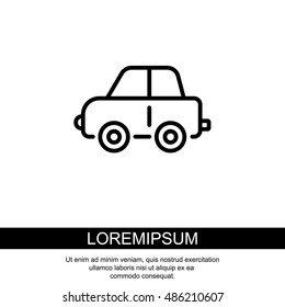 Web line icon. Car, children's toy