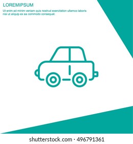 Web line icon. Car, children's toy