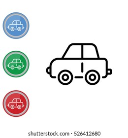 Web line icon. Car, children's toy