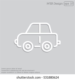 Web line icon. Car, children's toy