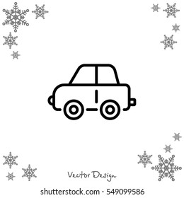 Web line icon. Car, children's toy