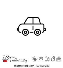Web line icon. Car, children's toy