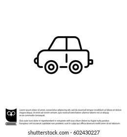 Web line icon. Car, children's toy