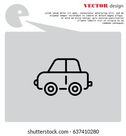 Web line icon. Car, children's toy