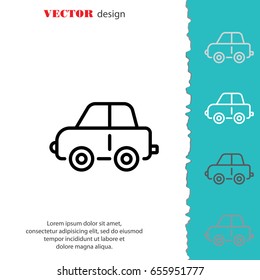 Web line icon. Car, children's toy