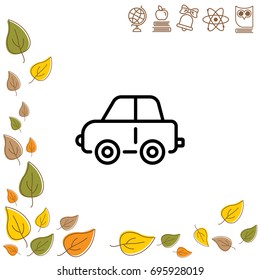 Web line icon. Car, children's toy
