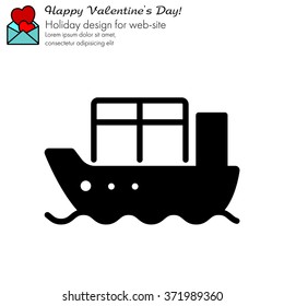 Web line icon. Cargo Ship